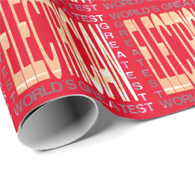 Papier Cadeau Le plus grand électricien des mondes (Coin rond)