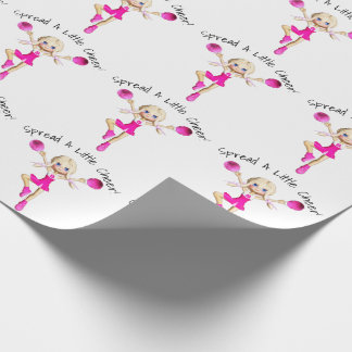 Papier Cadeau Le pom-pom girl dans les roses indien a écarté une