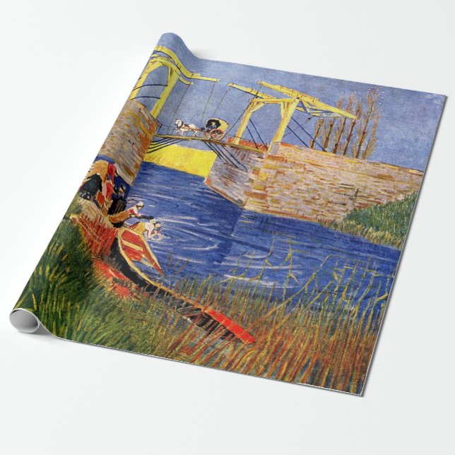 Papier Cadeau Le pont Langlois à Arles par Vincent van Gogh (Déroulé)