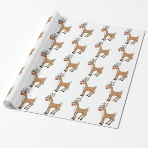 Papier Cadeau Le renne flairé rouge