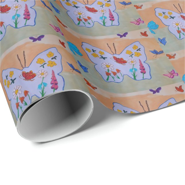 Papier Cadeau Le rêve papillon (Coin rond)