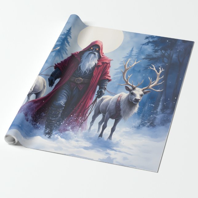 Papier Cadeau Le roi de l'hiver arrive.  (Déroulé)