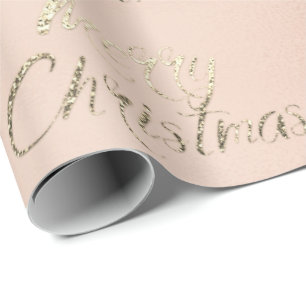 Papier Cadeau Le rose de parties scintillantes d'or de Champagne