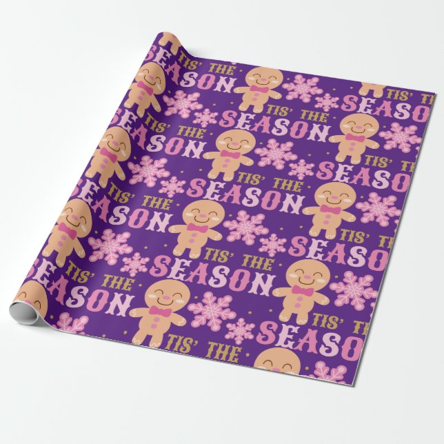 Papier Cadeau Le rose et le violet Tis de la saison Noël (Déroulé)