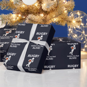Papier Cadeau Le rugby me fait sentir vivant Rugby