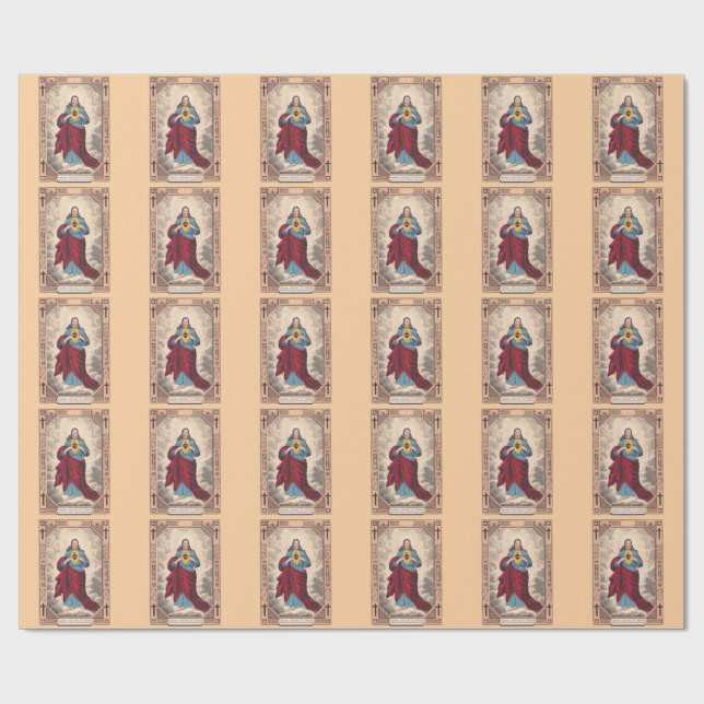 Papier Cadeau Le Sacré-Cœur de Jésus (Plat)