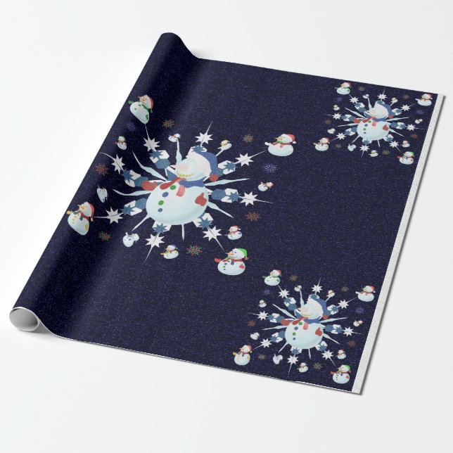 Papier Cadeau Le Snowman de Glittery (Déroulé)