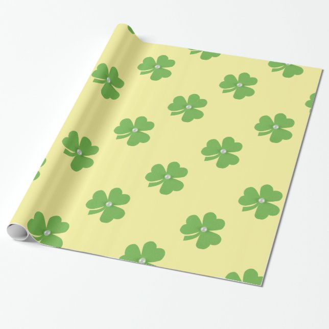 Papier Cadeau Le trèfle vert pour la Saint Patrick (Déroulé)