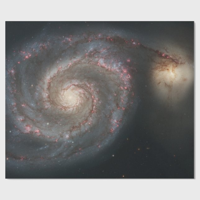 Papier Cadeau Le Whirlpool Galaxy M51 & Companion dans l'espace (Plat)