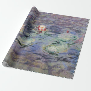 Papier Cadeau L'EAU MENSONNE EN BLEU ROSE PAR Claude Monet