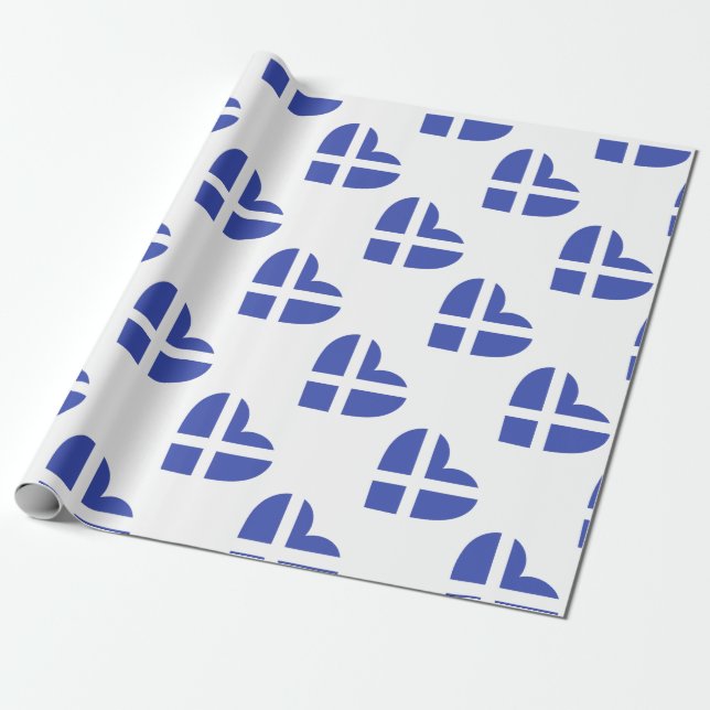 Papier Cadeau L'Ecosse/coeurs Drapeau-inspirés écossais (Déroulé)
