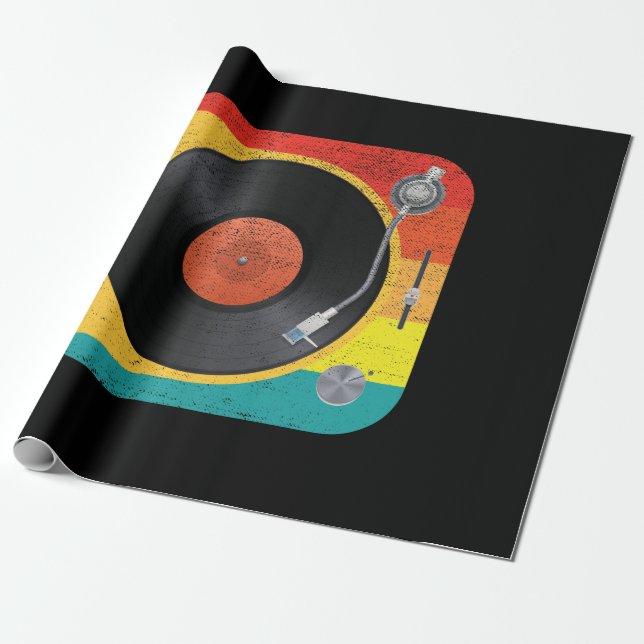 Papier Cadeau Lecteur vinyle (Déroulé)