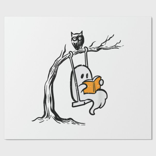 Papier Cadeau Lecture de l'Halloween Ghost (Plat)