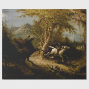 Papier Cadeau Légende du cavalier sans tête fantôme d'Halloween