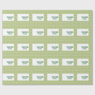 Papier Cadeau Lemon green white stripes teacher professor name c