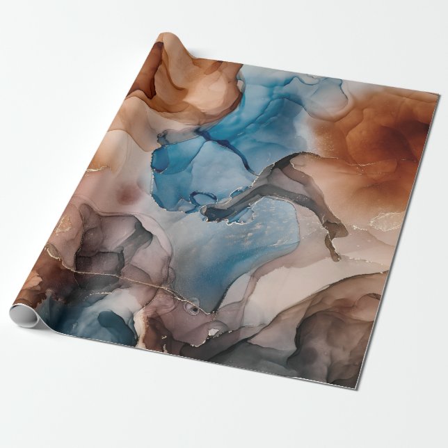 Papier Cadeau L'encre d'alcool est translucide. multicolo Abstra (Déroulé)