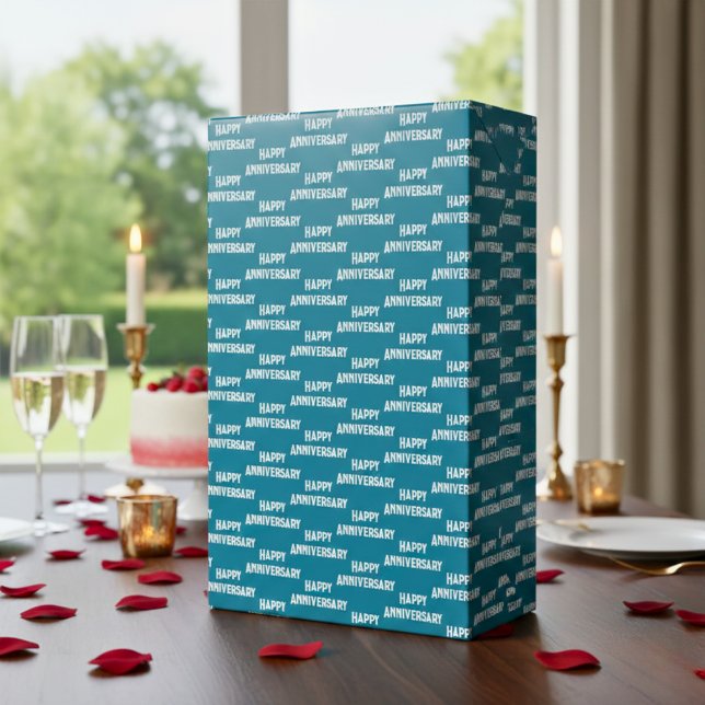 Papier Cadeau L'enveloppement Anniversaire 'Blue Crush' (Anniversary Wrapping Paper)