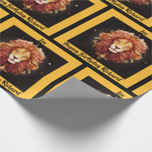 Papier Cadeau Leo Ajouter un nom Anniversaire Zodiac Cadeau
