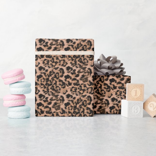 Papier Cadeau Leopard - imprimé tacheté animal (Baby Shower)