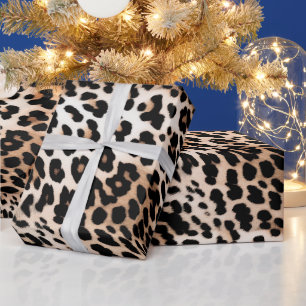 Papier Cadeau Léopard noir crème
