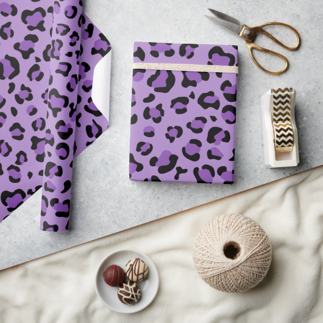 Papier Cadeau Leopard Print, Léopard Spots, Purple Leopard (Artisanat)