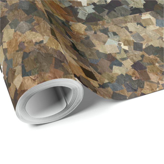 Papier Cadeau Leopard Style Brown Black Square (Coin rond)