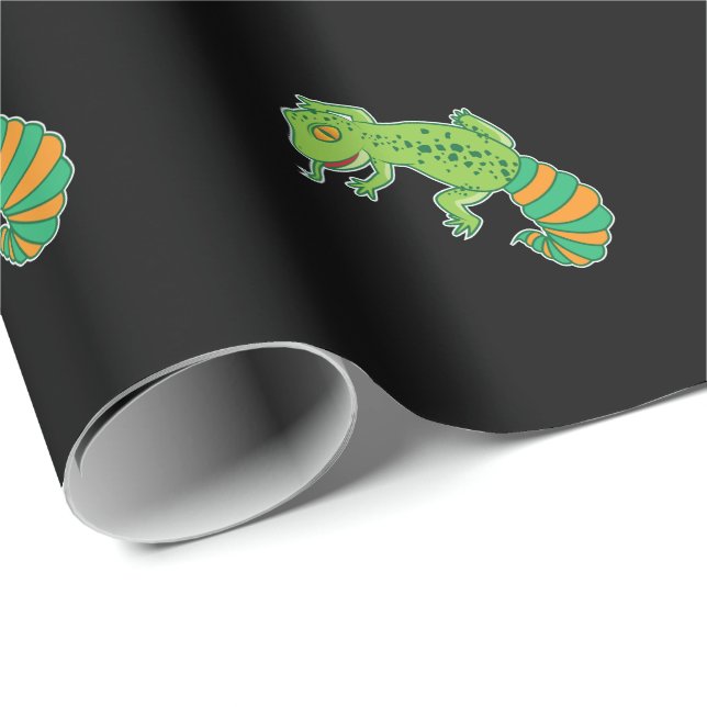Papier Cadeau Léopardgecko vert (Coin rond)