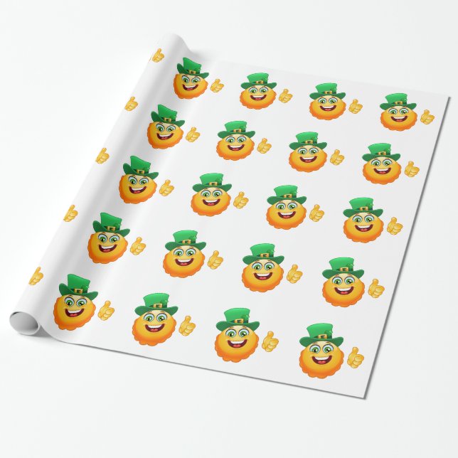 Papier Cadeau leprechaun emoji (Déroulé)