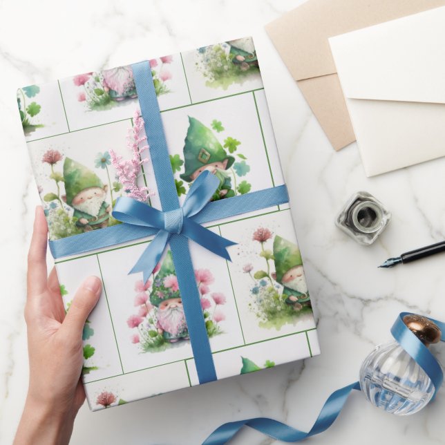 Papier Cadeau Leprechauns et Shamrocks irlandais (Cadeaux)