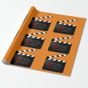 Papier Cadeau L'équipe de cinéma enferme les cheveux et le maqui