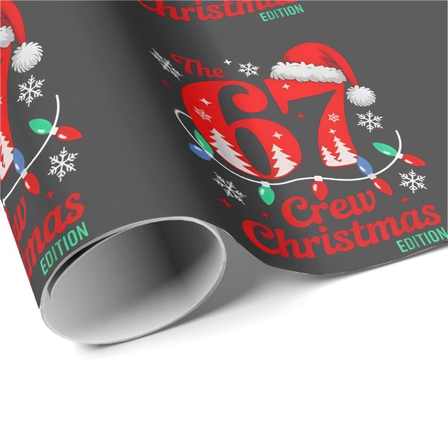 Papier Cadeau L'équipe de Noël 67 Édition Six Sept Brainrot   (Coin rond)