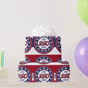 Papier Cadeau Les 250 ans d'Amérique avec le drapeau des États-U