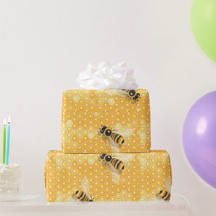 Papier Cadeau Les abeilles sur les peignes de miel
