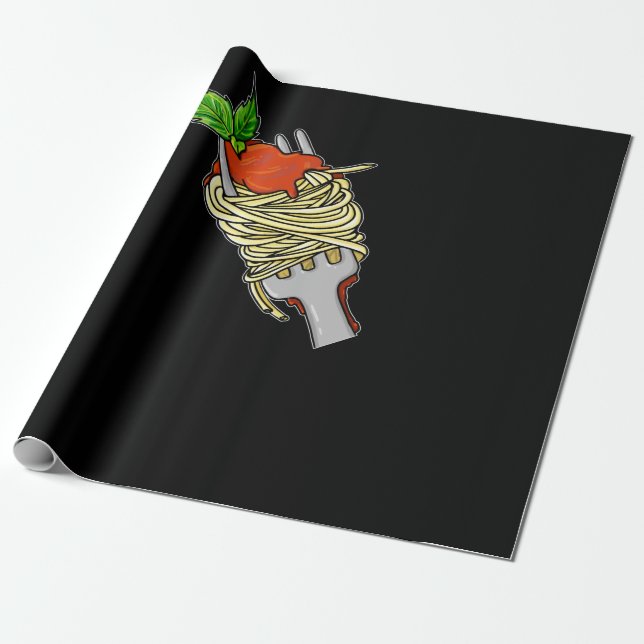 Papier Cadeau Les amateurs de gastronomie de spaghetti (Déroulé)