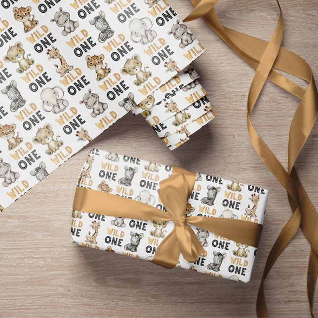 Papier Cadeau Les animaux de Safari mignons sauvages un (Créateur téléchargé)