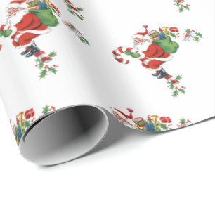 Papier Cadeau les années 70 Vintage Père Noël Noël Vintage Retro