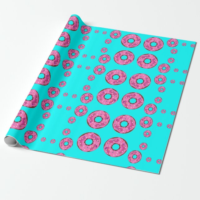 Papier Cadeau Les beignets de crème rose (Déroulé)
