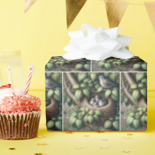 Papier Cadeau Les Bluebirds dans le nid