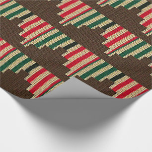 Papier Cadeau Les bougies de Kwanzaa brunissent le crochet vert