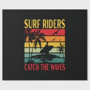 Papier Cadeau Les cavaliers des vagues attrapent les vagues