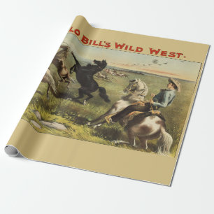 Papier Cadeau Les Chevaux de l'Ouest sauvage de Buffalo Bill