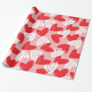 Papier Cadeau Les coeurs de l'amour de Valentine "avec"