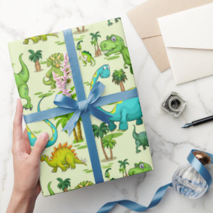 Papier Cadeau Les dinosaures amusants pour enfants