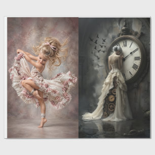Papier Cadeau Les duos ballerina & Marié - AG - Decoupage cadeau