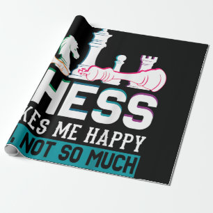 Papier Cadeau Les échecs me rendent heureux Humour drôle Cadeau