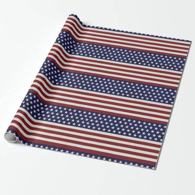 Papier Cadeau Les Etats-Unis drapeau américain coutume (Déroulé)