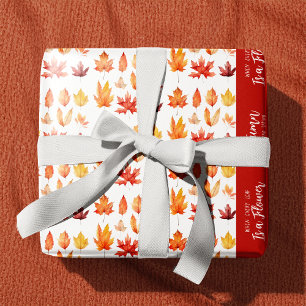 Papier Cadeau Les feuilles d'automne sont des fleurs Motif de de