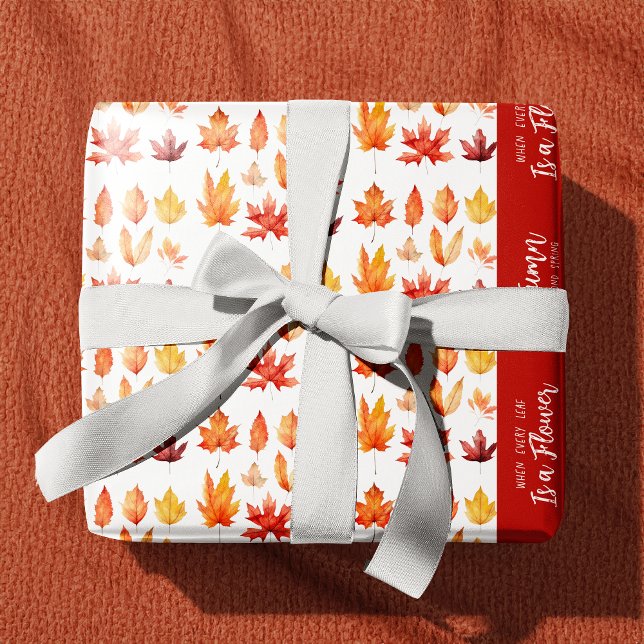 Papier Cadeau Les feuilles d'automne sont des fleurs Motif de de (Créateur téléchargé)