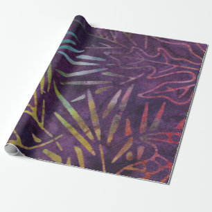 Papier Cadeau Les feuilles tropicales de batik monnayent la