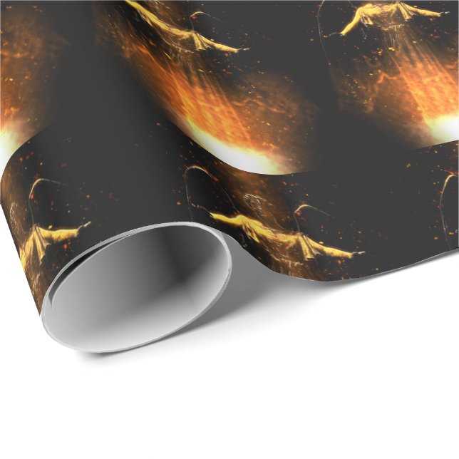 Papier Cadeau Les Flammes Sont En Hausse (Coin rond)